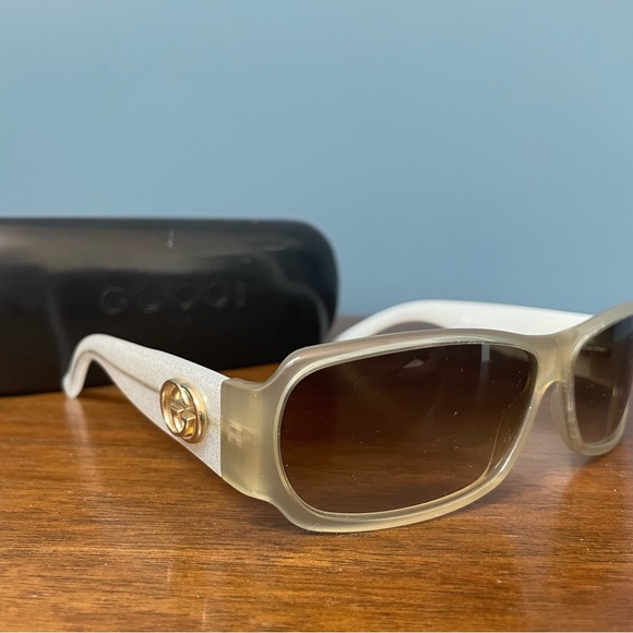 GUCCI Womens Designer Sunglasses White Rectangle GG 2935 EOODA 15423 - Picture 9 of 9